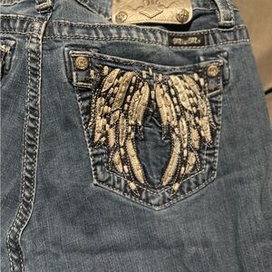 Stylish Miss Me Blue Embroidered Women's Jeans 32x33